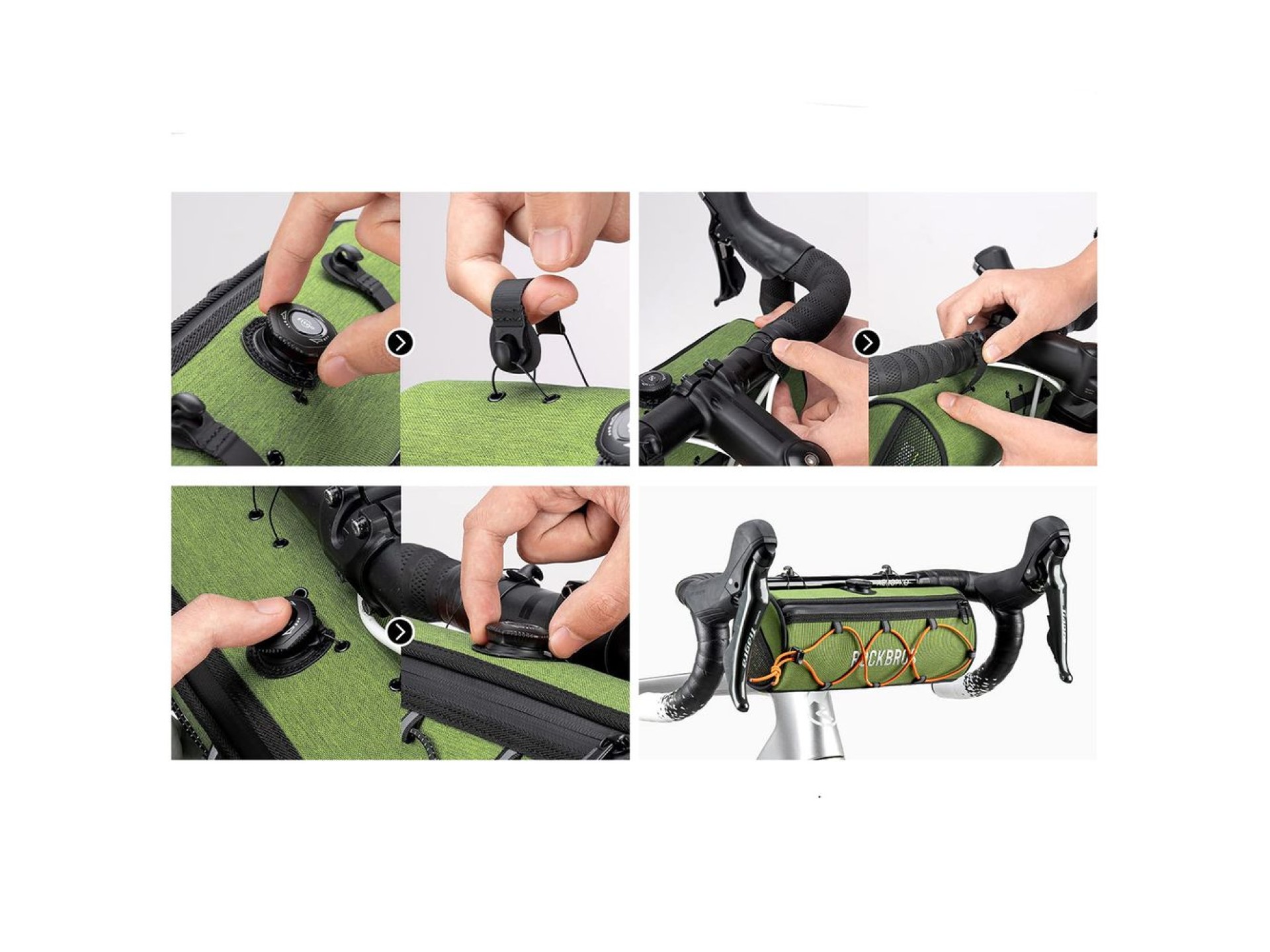 Bolsa de guidão para bicicleta Rockbros TL002 ROAD TO SKY 1.5L à prova d'água - Verde