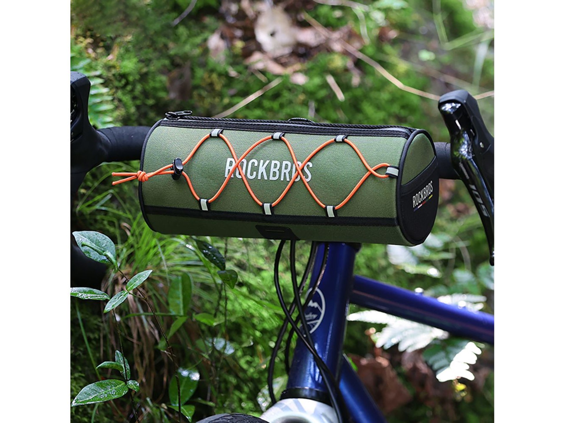 Bolsa de guidão para bicicleta Rockbros TL002 ROAD TO SKY 1.5L à prova d'água - Verde
