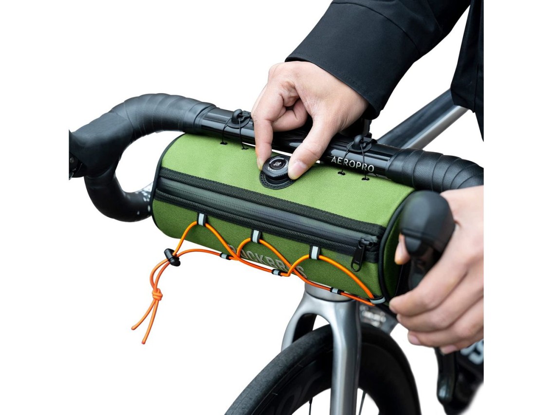 Bolsa de guidão para bicicleta Rockbros TL002 ROAD TO SKY 1.5L à prova d'água - Verde