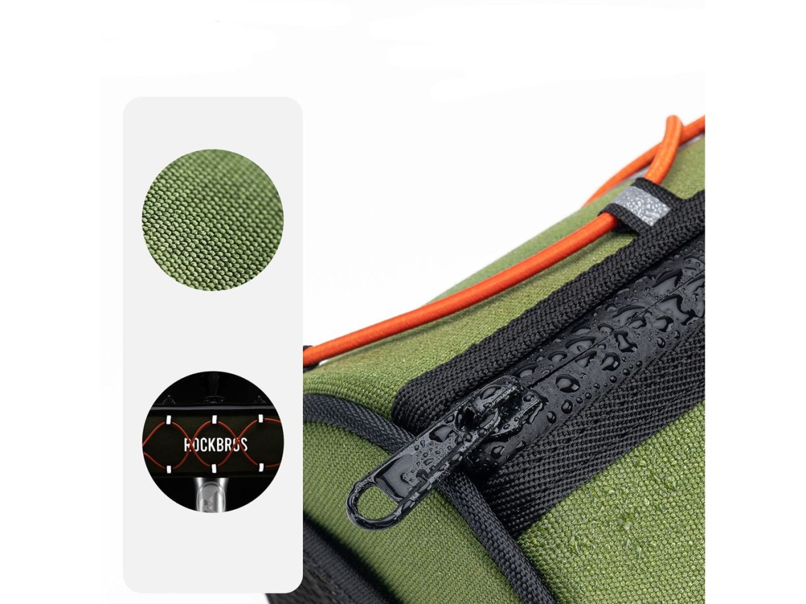 Bolsa de guidão para bicicleta Rockbros TL002 ROAD TO SKY 1.5L à prova d'água - Verde