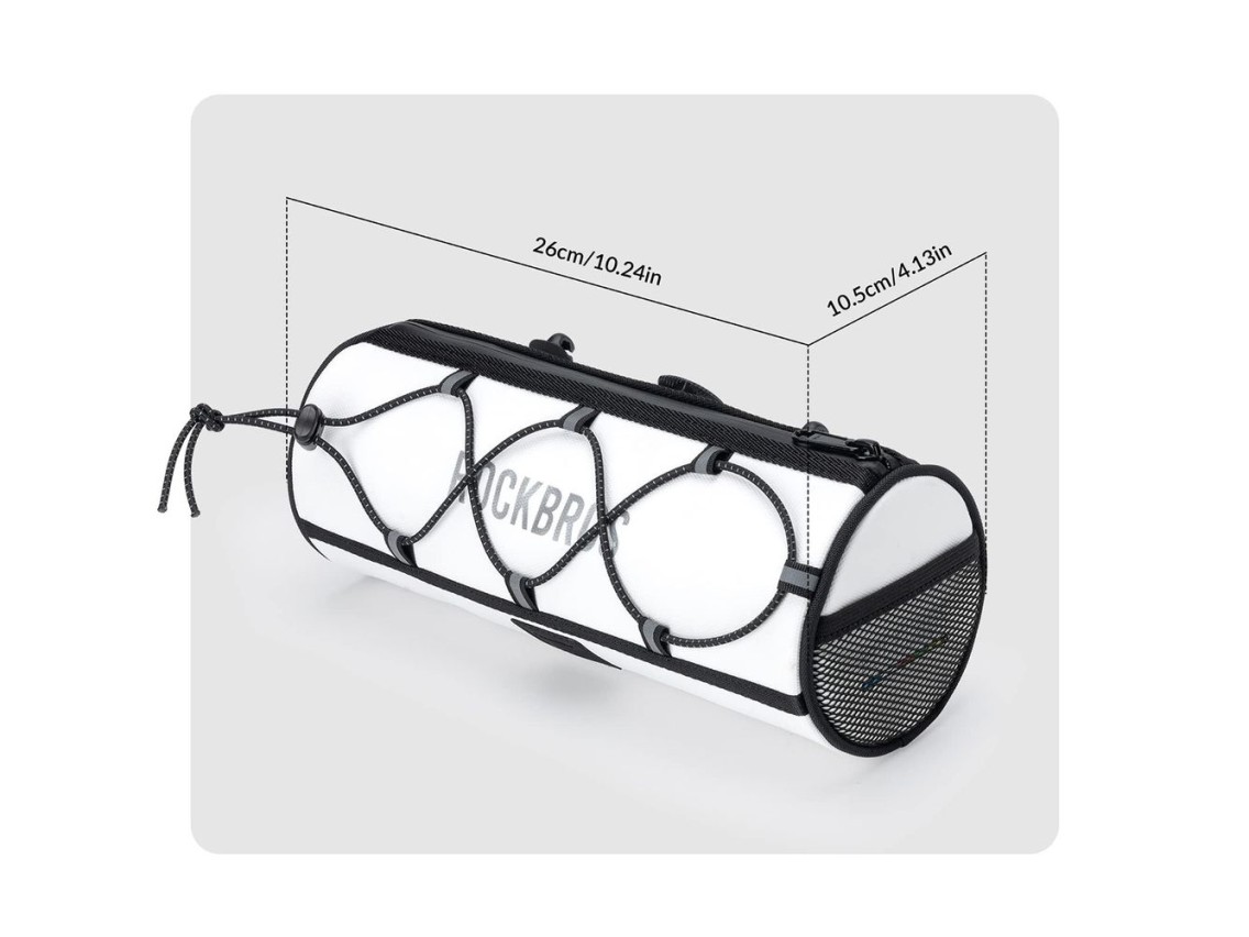Bolsa de guidão impermeável Rockbros TL002 ROAD TO SKY 1.5L para bicicleta - Branca