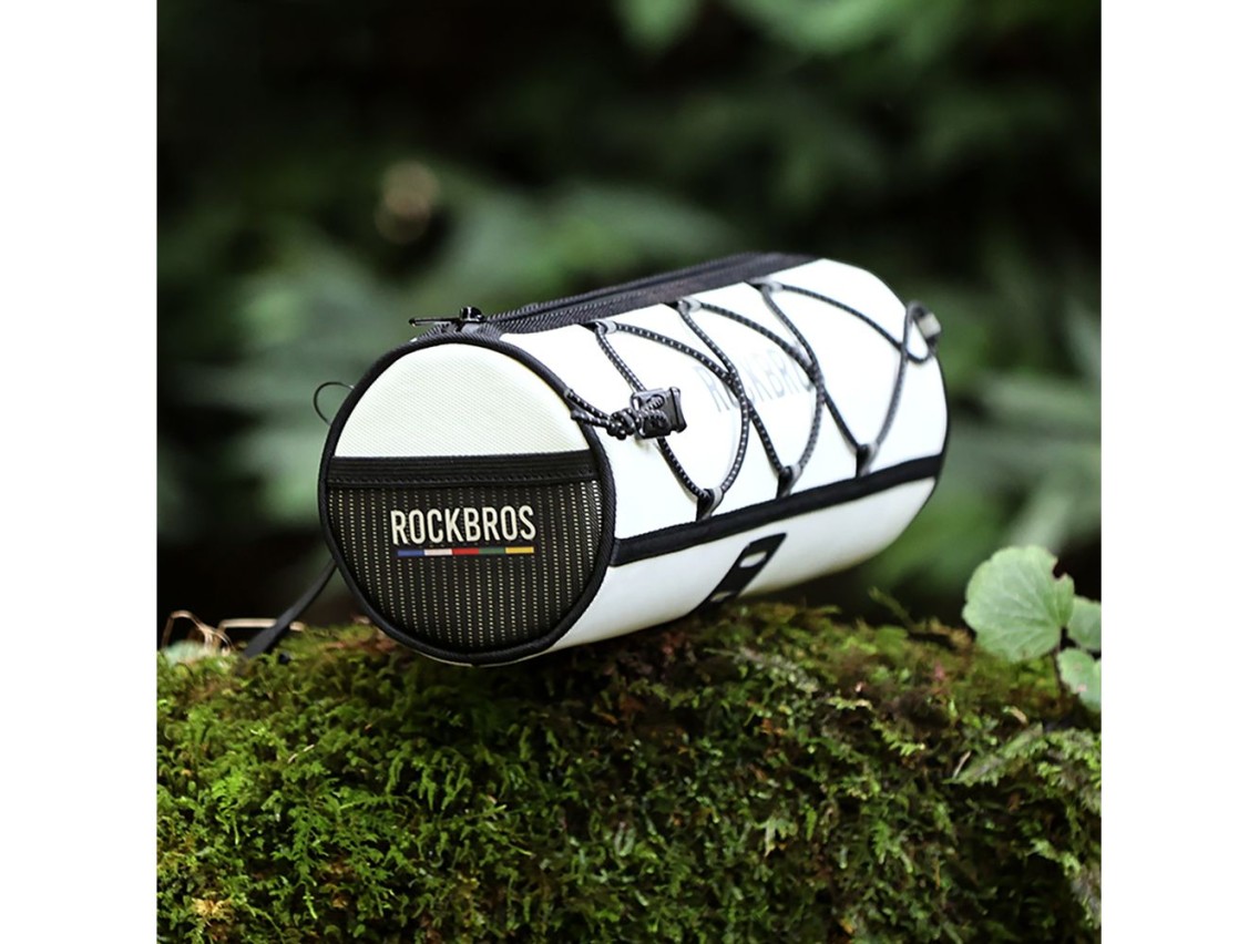 Bolsa de guidão impermeável Rockbros TL002 ROAD TO SKY 1.5L para bicicleta - Branca