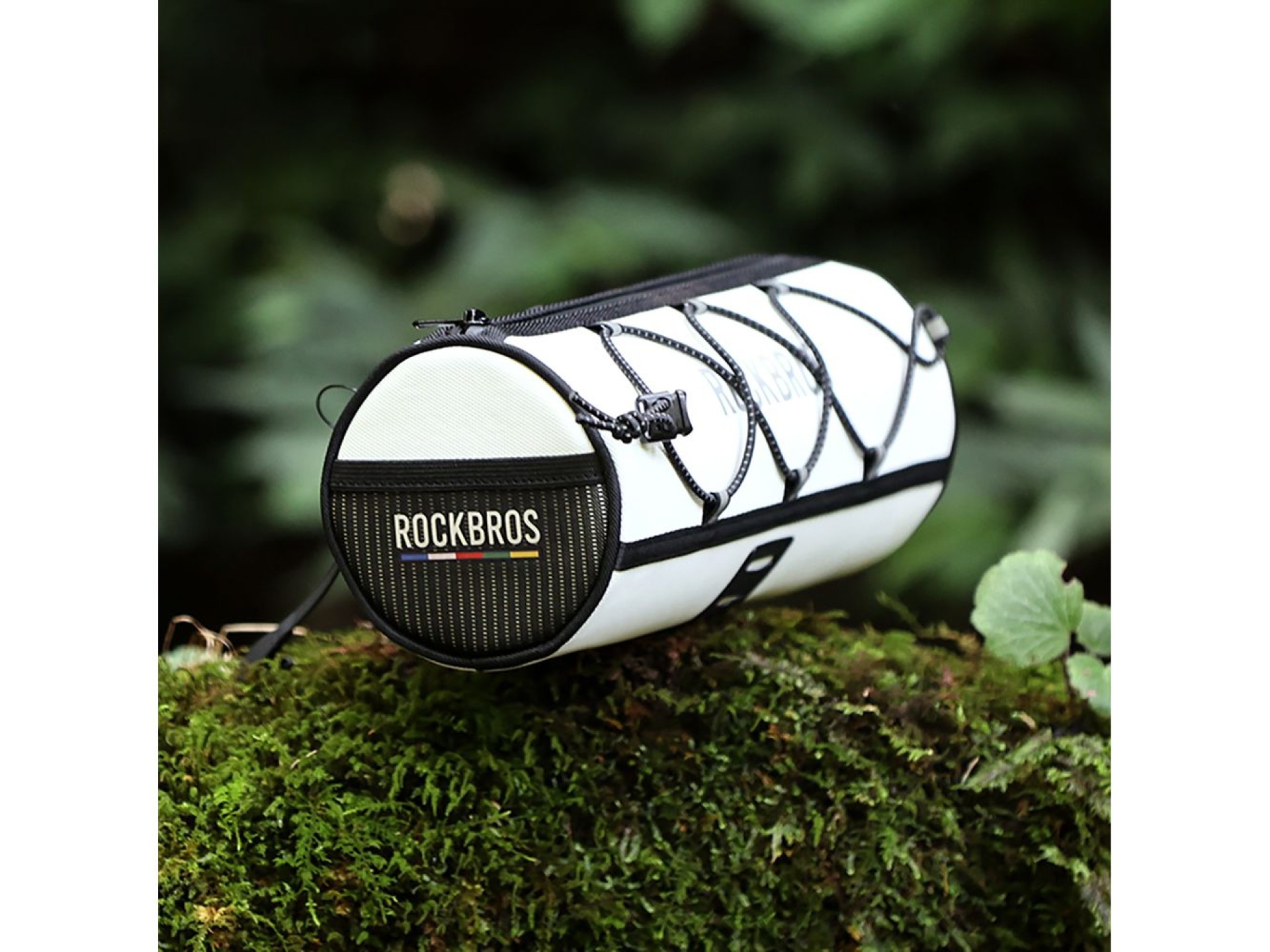 Bolsa para manillar de bicicleta Rockbros TL002 ROAD TO SKY de 1,5 L, impermeable - Blanca
