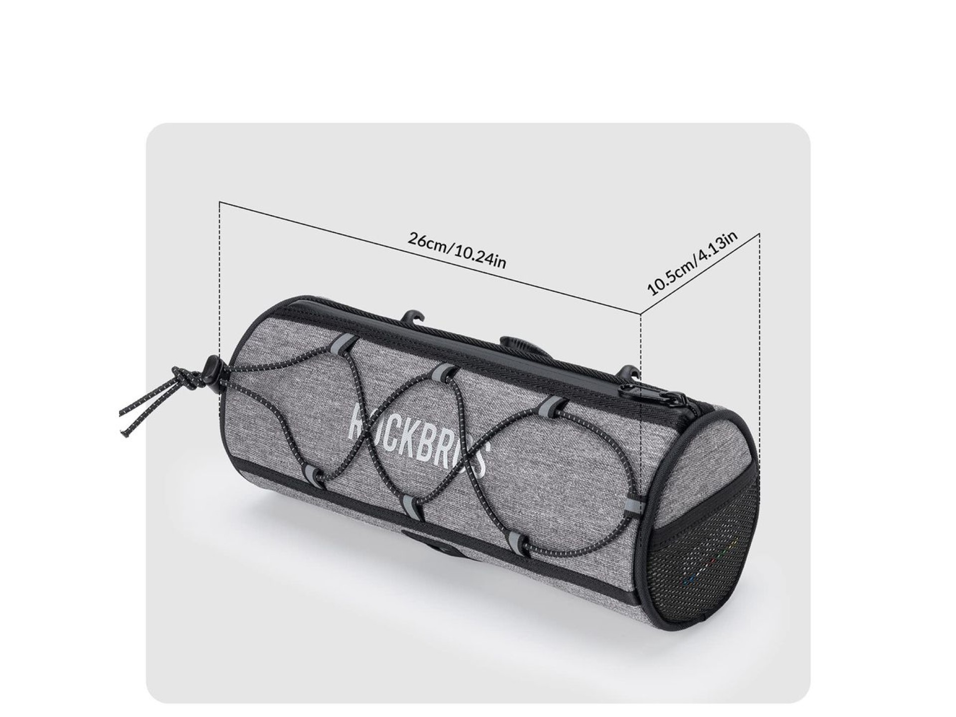 Bolsa de guidão impermeável Rockbros TL002 ROAD TO SKY 1.5L para bicicleta - Cinza