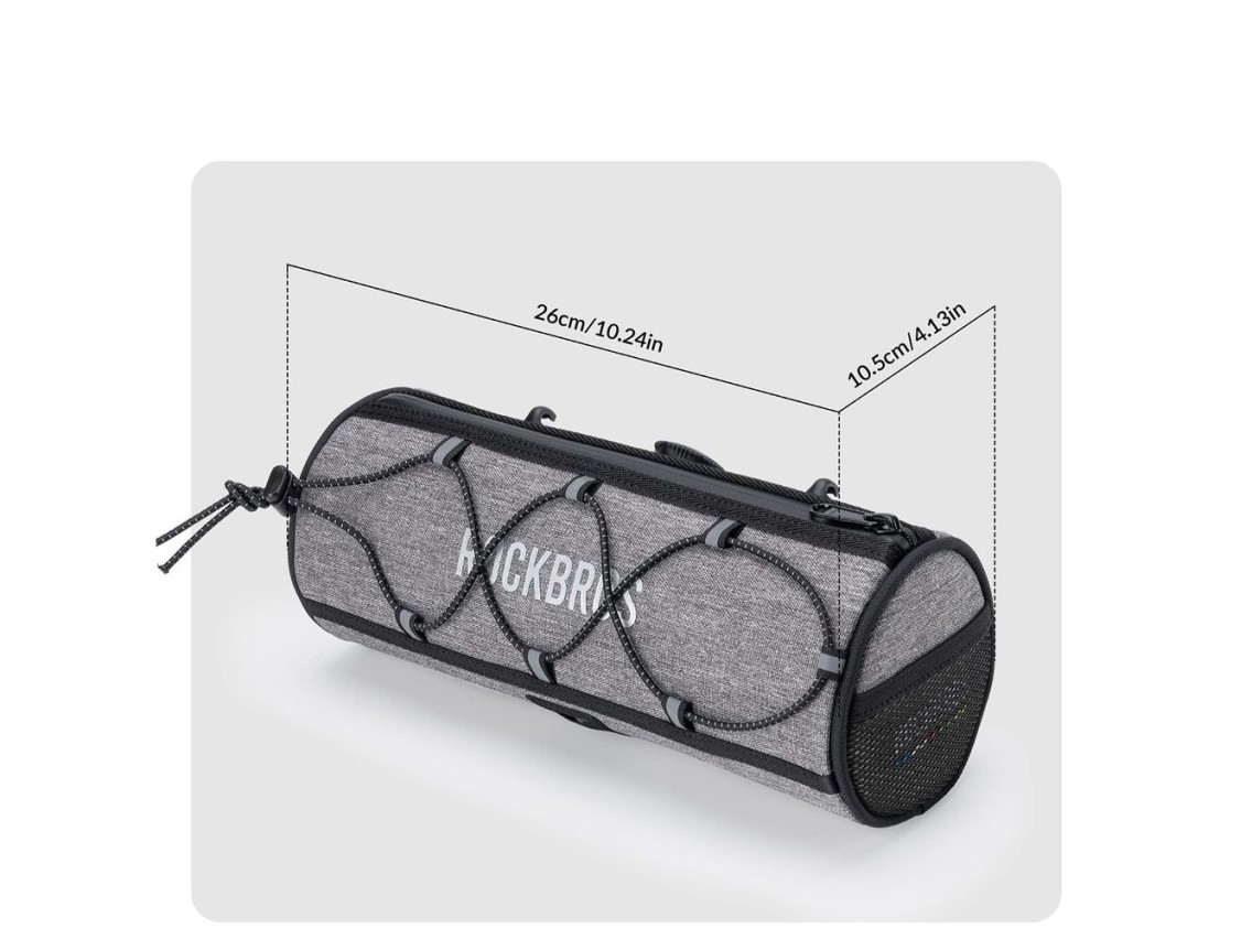 Bolsa de guidão impermeável Rockbros TL002 ROAD TO SKY 1.5L para bicicleta - Cinza