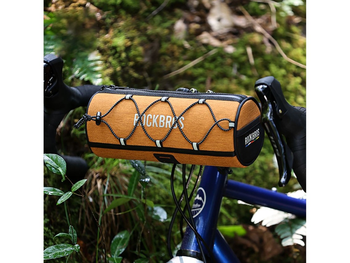 Bolsa para manillar de bicicleta Rockbros TL002 ROAD TO SKY de 1,5 L, impermeable - Naranja