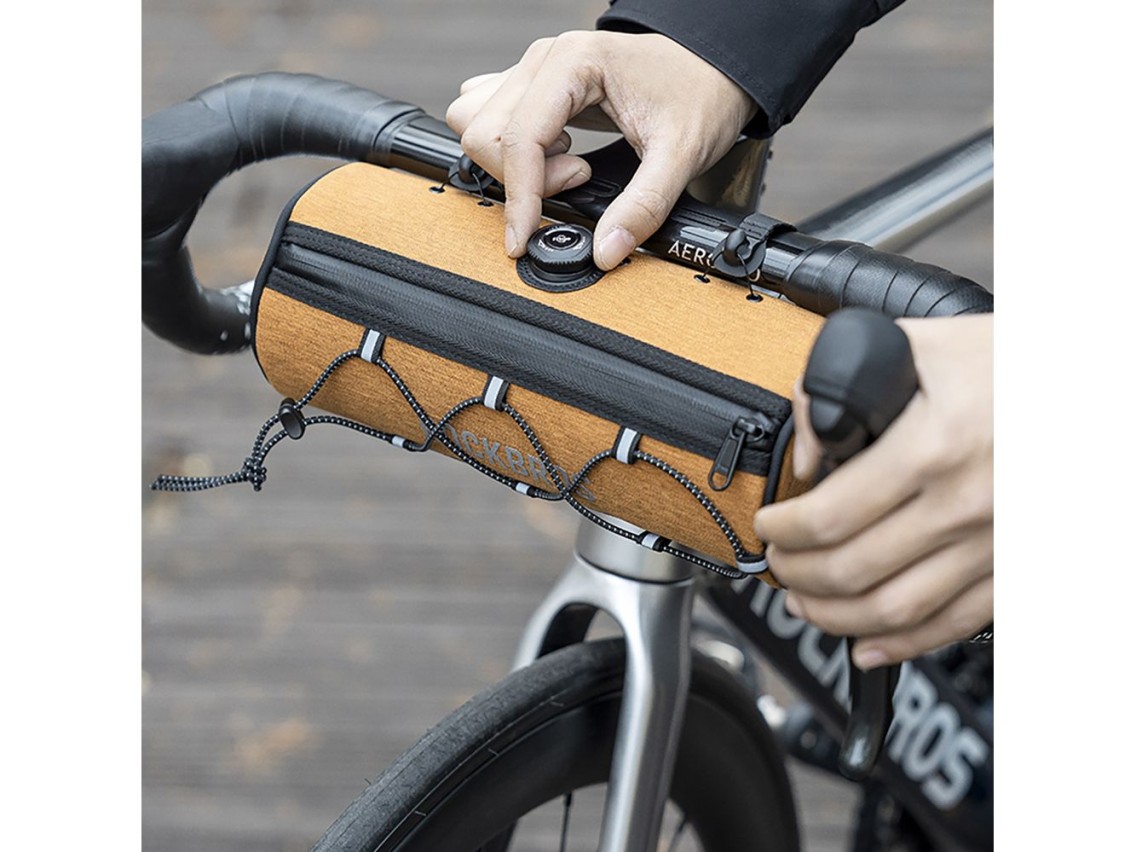 Bolsa para manillar de bicicleta Rockbros TL002 ROAD TO SKY de 1,5 L, impermeable - Naranja