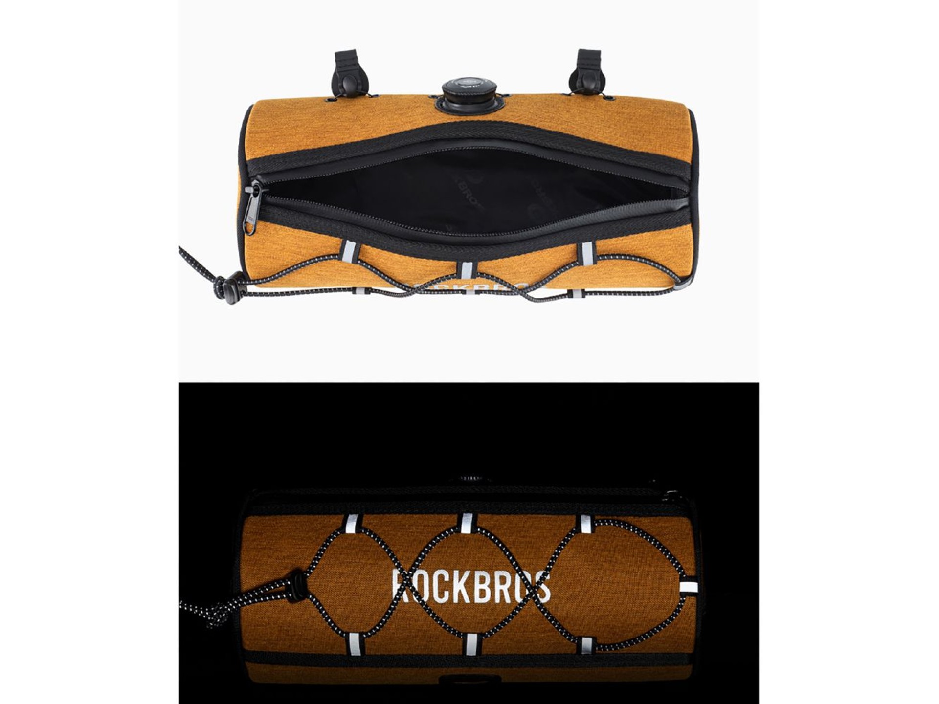 Bolsa para manillar de bicicleta Rockbros TL002 ROAD TO SKY de 1,5 L, impermeable - Naranja