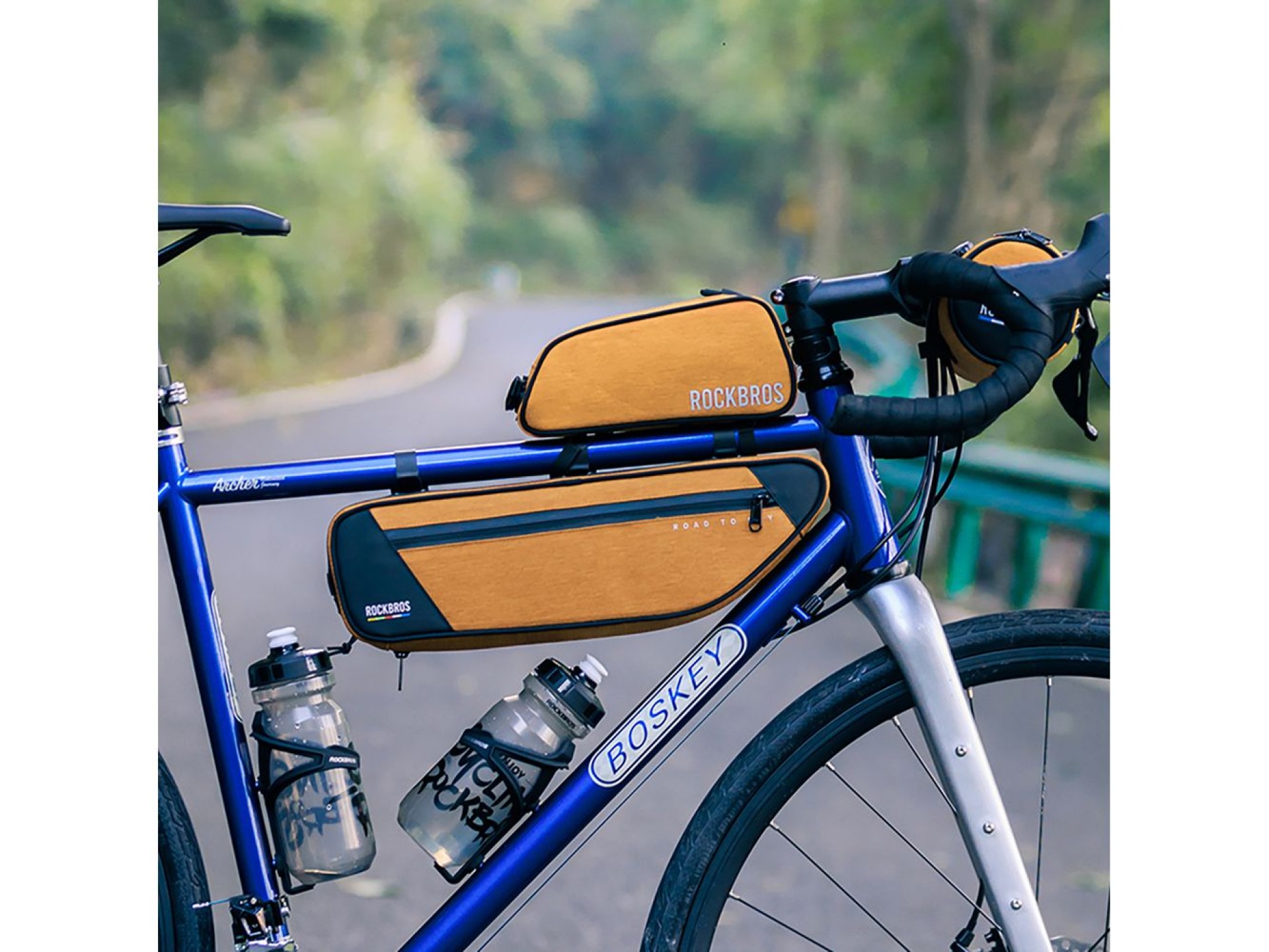 Bolsa de quadro impermeável Rockbros TL003 ROAD TO SKY 2L - Laranja