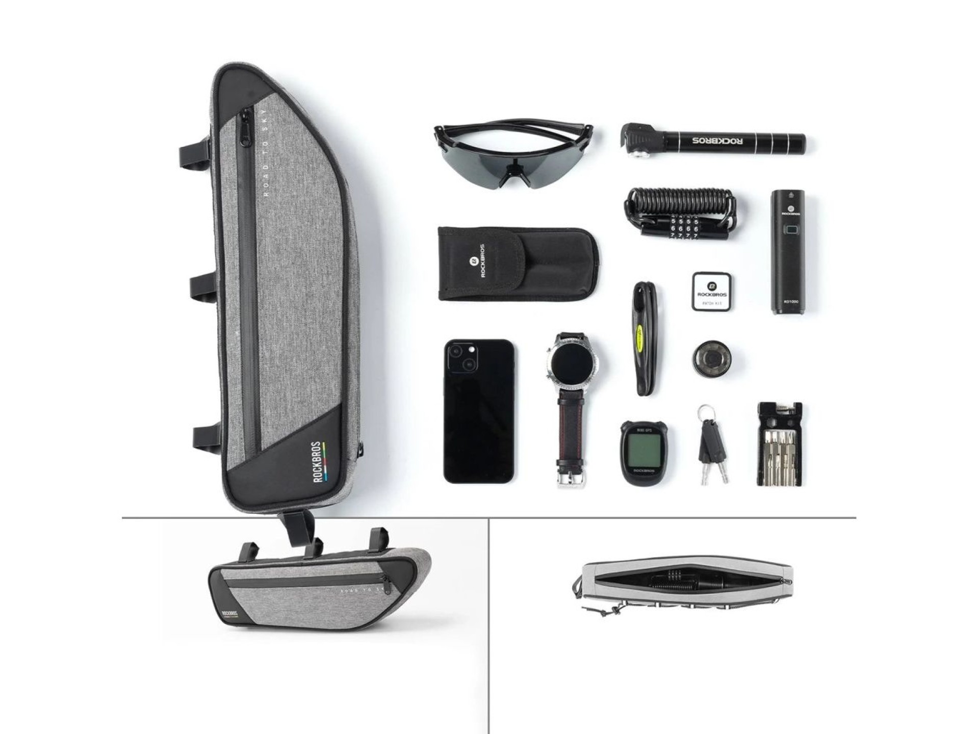 Rockbros TL003 ROAD TO SKY 2L Frame Bag Waterproof - Gray