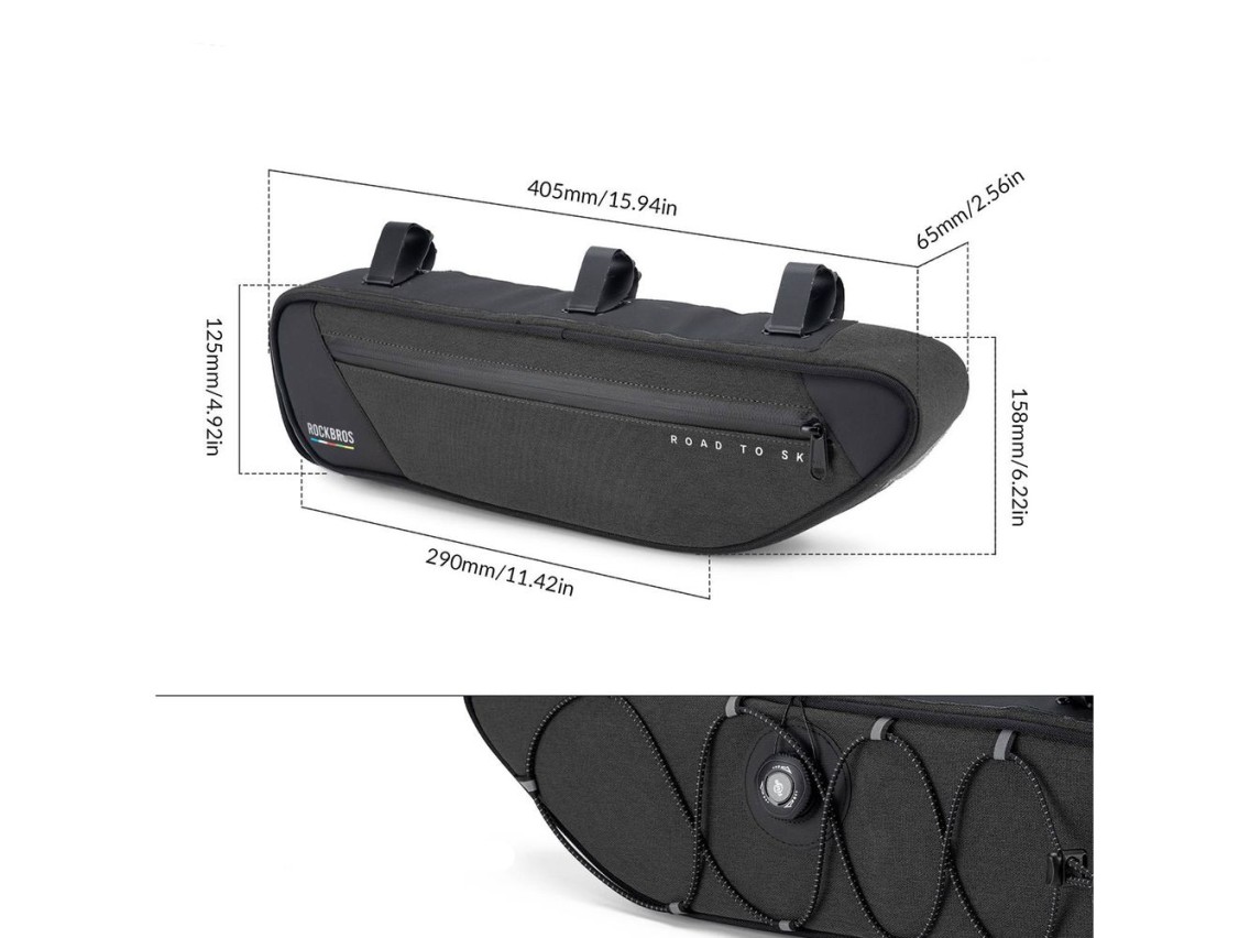 Bolsa para cuadro Rockbros TL003 ROAD TO SKY 2L Impermeable - Negra