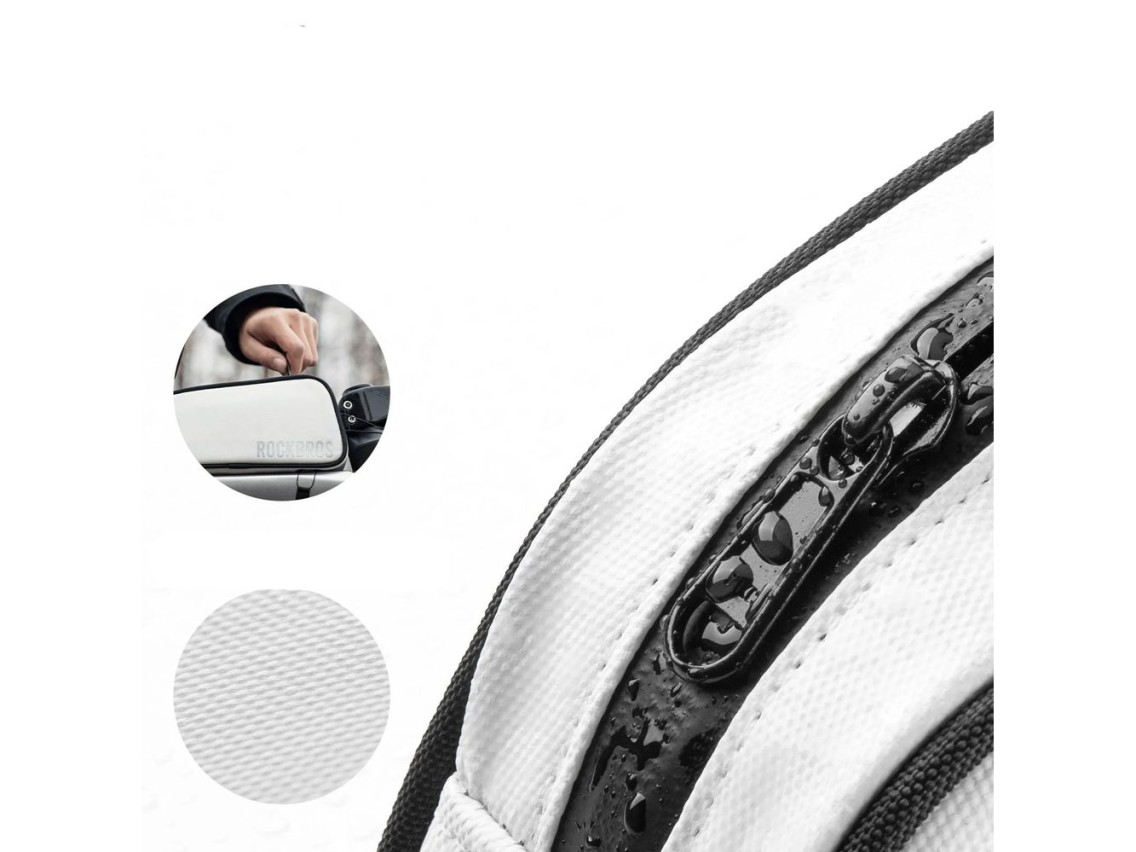 Bolsa para cuadro de bicicleta Rockbros TL004 ROAD TO SKY de 0,7 L, impermeable - Blanca