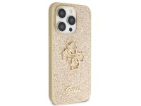 Guess GUHCP14LHG4SGD case for iPhone 14 Pro - gold Glitter Script Big 4G