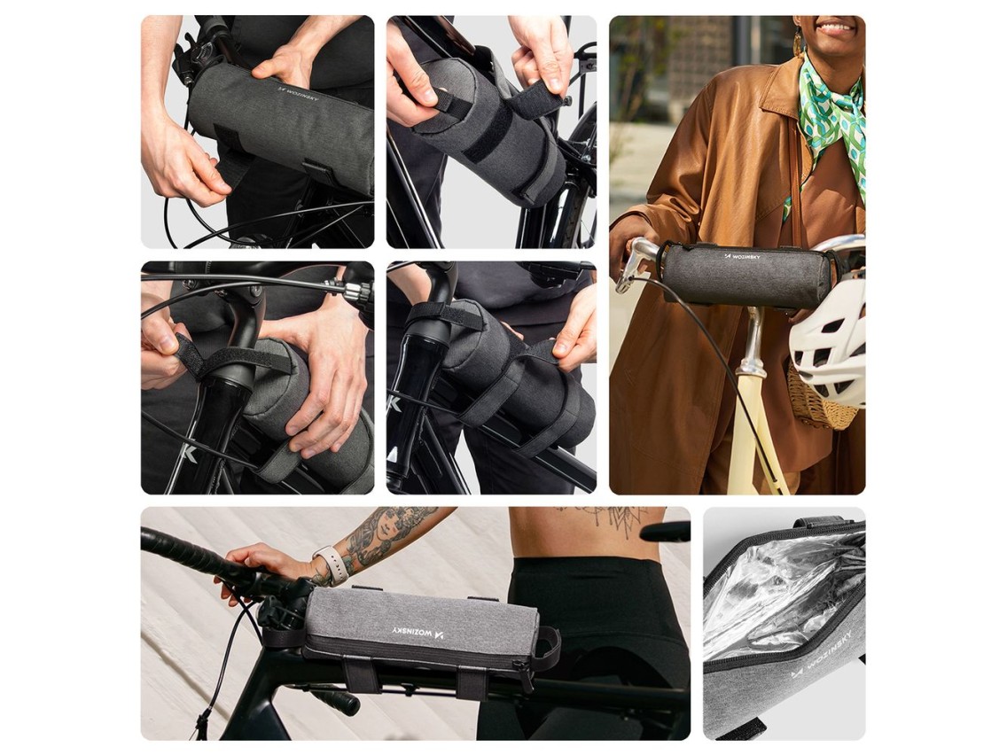 Bolsa para bicicleta Wozinsky WBB37GRB con aislamiento térmico - gris