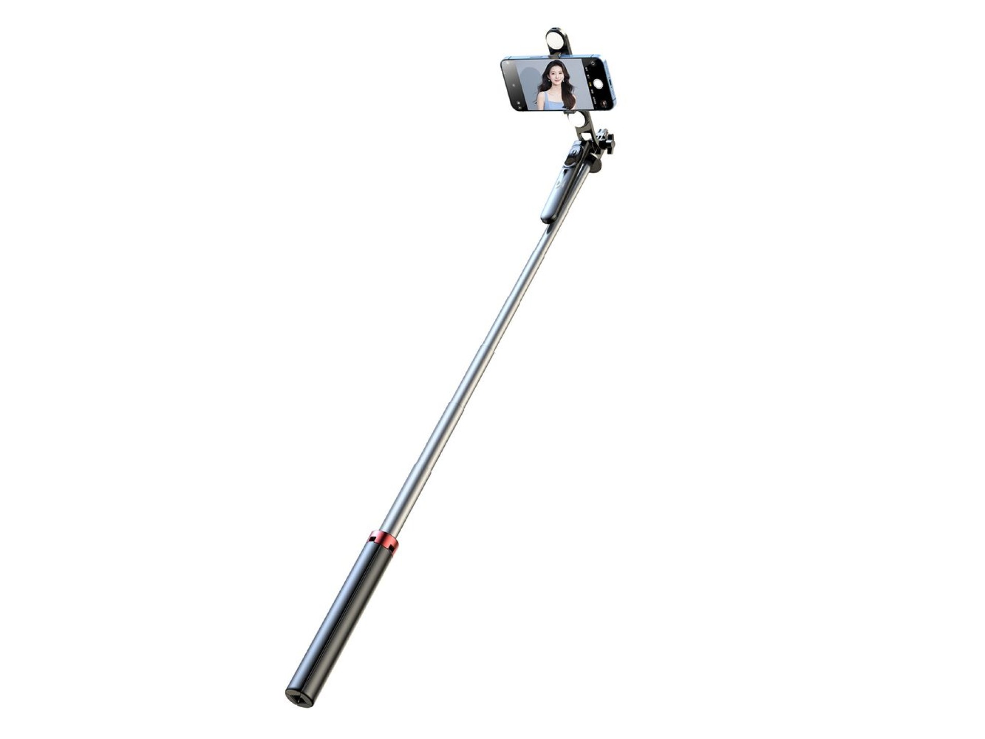 Palo selfie WH181D-Y1S, trípode telescópico de aleación de aluminio de 1,75 m con soporte doble para