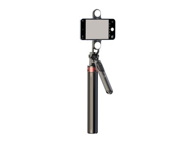 Selfie stick WH181D-Y1S 1.75m aluminum alloy telescopic tripod with dual lamp and phone holder - bla