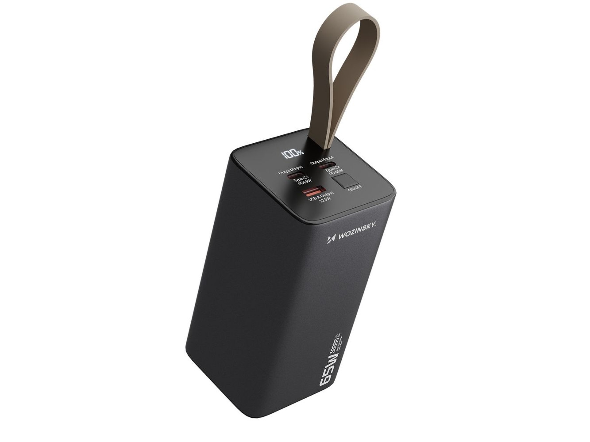Powerbank Wozinsky K65+ 65W 30000mAh 2x USB-C, 1x USB-A 65W - gris