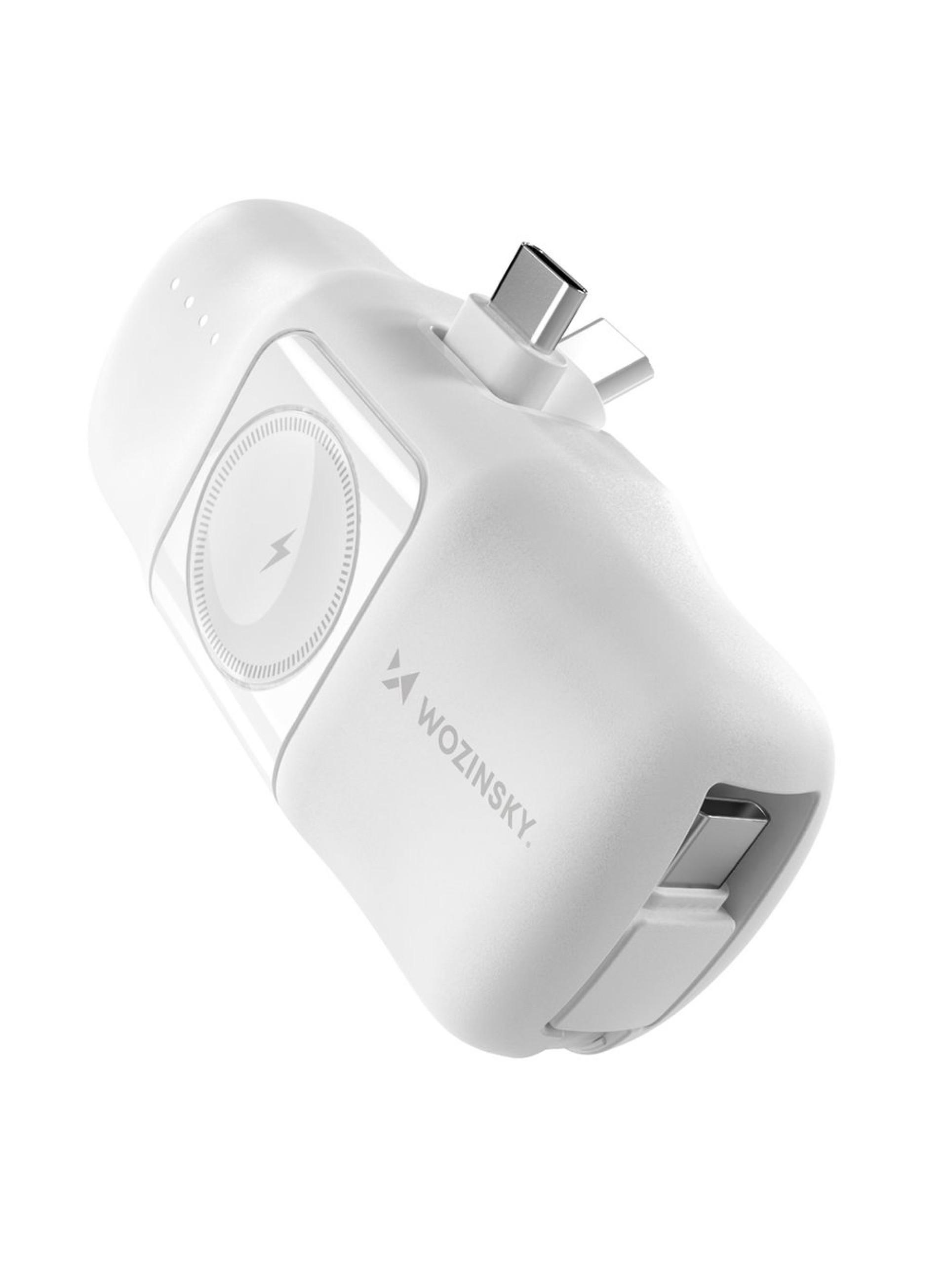 Mini batería externa Wozinsky WF16-YCS de 5000 mAh y 15 W con USB-C, cable USB-C integrado y cargado