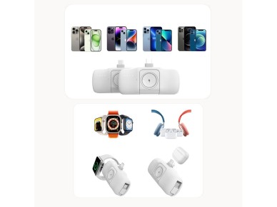 Mini batería externa Wozinsky WF16-YCS de 5000 mAh y 15 W con USB-C, cable USB-C integrado y cargado Mini batería externa Wozinsky WF16-YCS de 5000 mAh y 15 W con USB-C, cable USB-C integrado y cargado