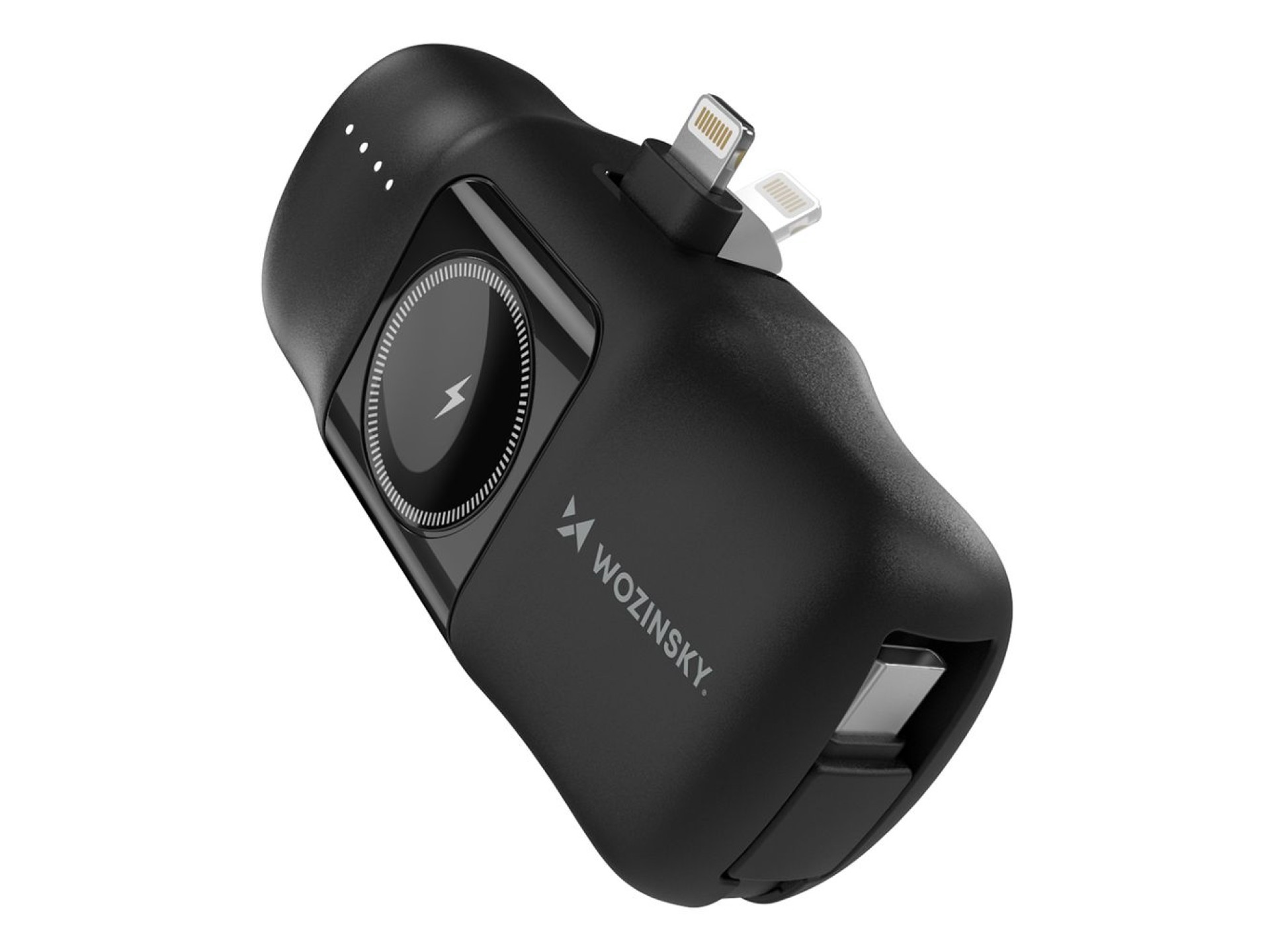 Batería externa mini Lightning Wozinsky WF16-YLS de 5000 mAh y 15 W con cable USB-C integrado y carg