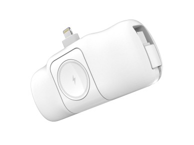 Mini Power Bank Wozinsky WF16-YLS 5000mAh 15W Lightning com Cabo USB-C Integrado e Carregador para A