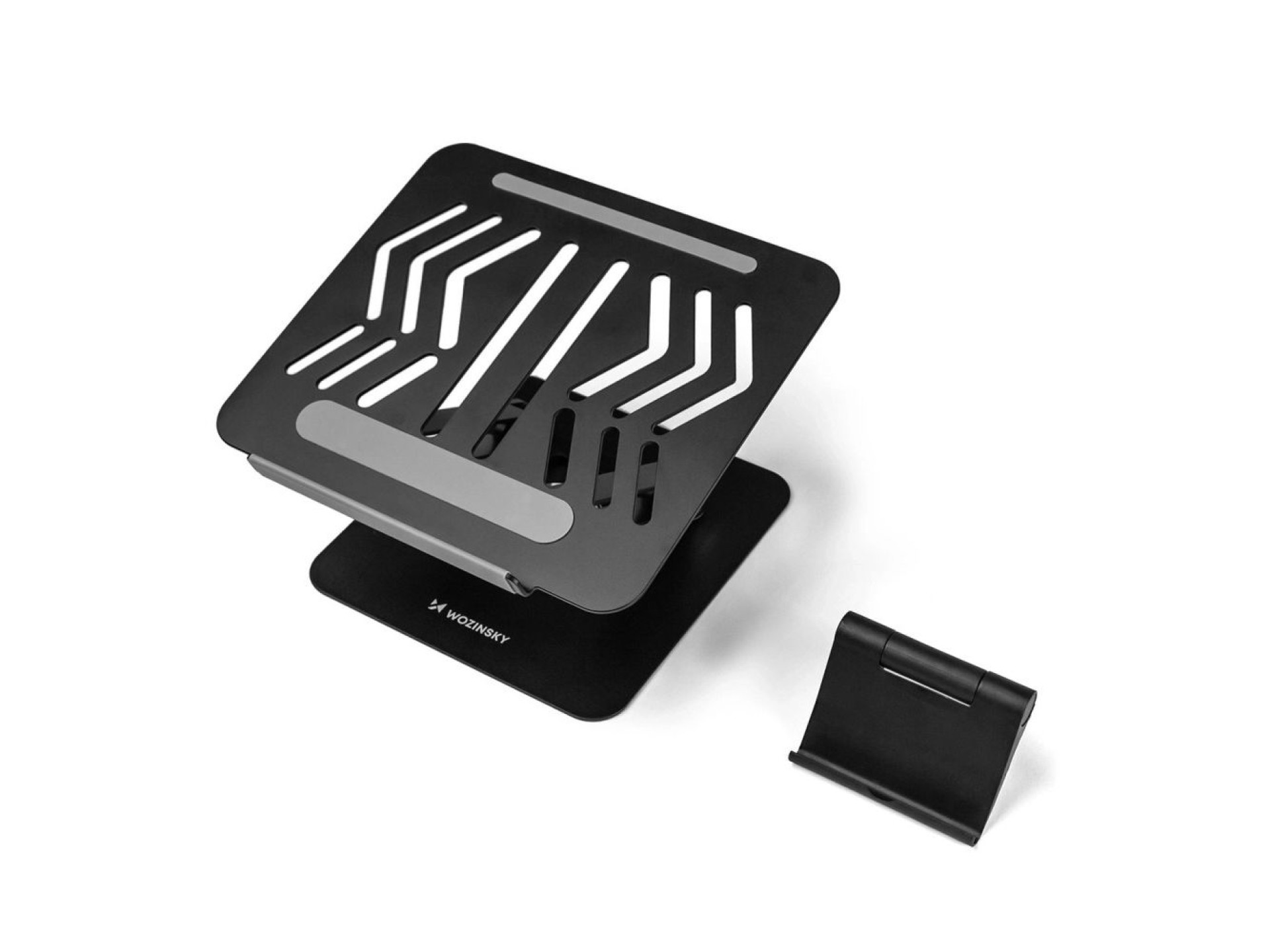 Wozinsky WRS-CPY84SB 360 Aluminum Laptop and Tablet Stand + Free Smartphone Stand - Black