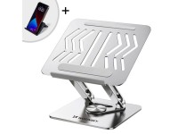 Wozinsky WRS-CPY84SS Aluminum Laptop and Tablet Stand + Free Smartphone Stand - Silver
