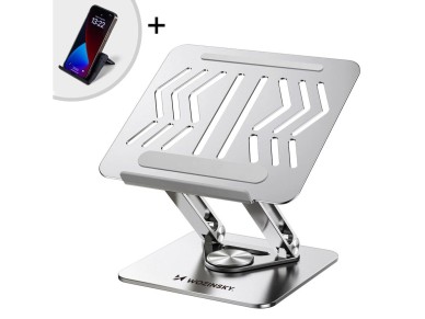 Suporte para laptop e tablet Wozinsky WRS-CPY84SS em alum�nio + suporte para smartphone gr�tis - Pra
