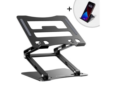 Wozinsky WRS-CPY75DSB Aluminum Laptop and Tablet Stand + Free Smartphone Stand - Black Wozinsky WRS-CPY75DSB Aluminum Laptop and Tablet Stand + Free Smartphone Stand - Black