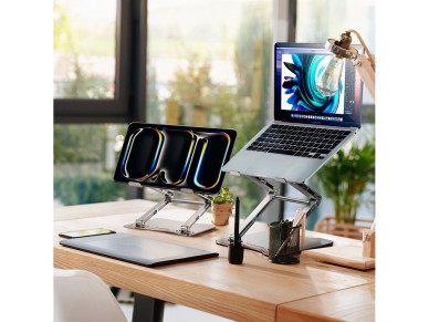 Soporte de aluminio para portátil y tableta Wozinsky WRS-CPY75DSS + Soporte para smartphone de regal Soporte de aluminio para portátil y tableta Wozinsky WRS-CPY75DSS + Soporte para smartphone de regal