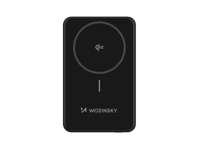 Powerbank Wozinsky WLWP-10KA0Y3S 22.5W PD Qi2 10000 mAh, with stand, 1x USB-A, 1x USB-C - black Powerbank Wozinsky WLWP-10KA0Y3S 22.5W PD Qi2 10000 mAh, with stand, 1x USB-A, 1x USB-C - black
