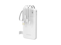 Wozinsky W11-W 10000mAh 10W Powerbank with Built-in Cables and Flashlight - White