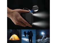 Bateria externa Wozinsky W11-B de 10000mAh e 10W com cabos e lanterna integrados - Preta