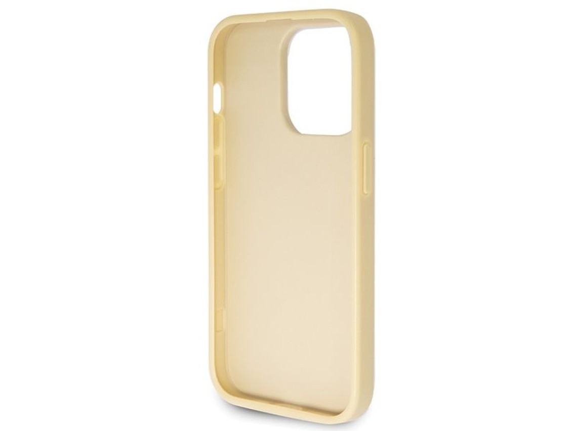 Guess GUHCP14LHG4SGD case for iPhone 14 Pro - gold Glitter Script Big 4G