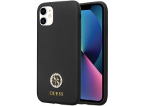 Funda Guess GUHCN614DGPK para iPhone 11 / Xr - Silicona negra con logo y pedrería 4G Funda Guess GUHCN614DGPK para iPhone 11 / Xr - Silicona negra con logo y pedrería 4G