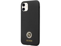 Funda Guess GUHCN614DGPK para iPhone 11 / Xr - Silicona negra con logo y pedrería 4G Funda Guess GUHCN614DGPK para iPhone 11 / Xr - Silicona negra con logo y pedrería 4G