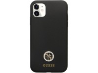 Funda Guess GUHCN614DGPK para iPhone 11 / Xr - Silicona negra con logo y pedrería 4G Funda Guess GUHCN614DGPK para iPhone 11 / Xr - Silicona negra con logo y pedrería 4G