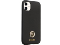 Funda Guess GUHCN614DGPK para iPhone 11 / Xr - Silicona negra con logo y pedrería 4G Funda Guess GUHCN614DGPK para iPhone 11 / Xr - Silicona negra con logo y pedrería 4G