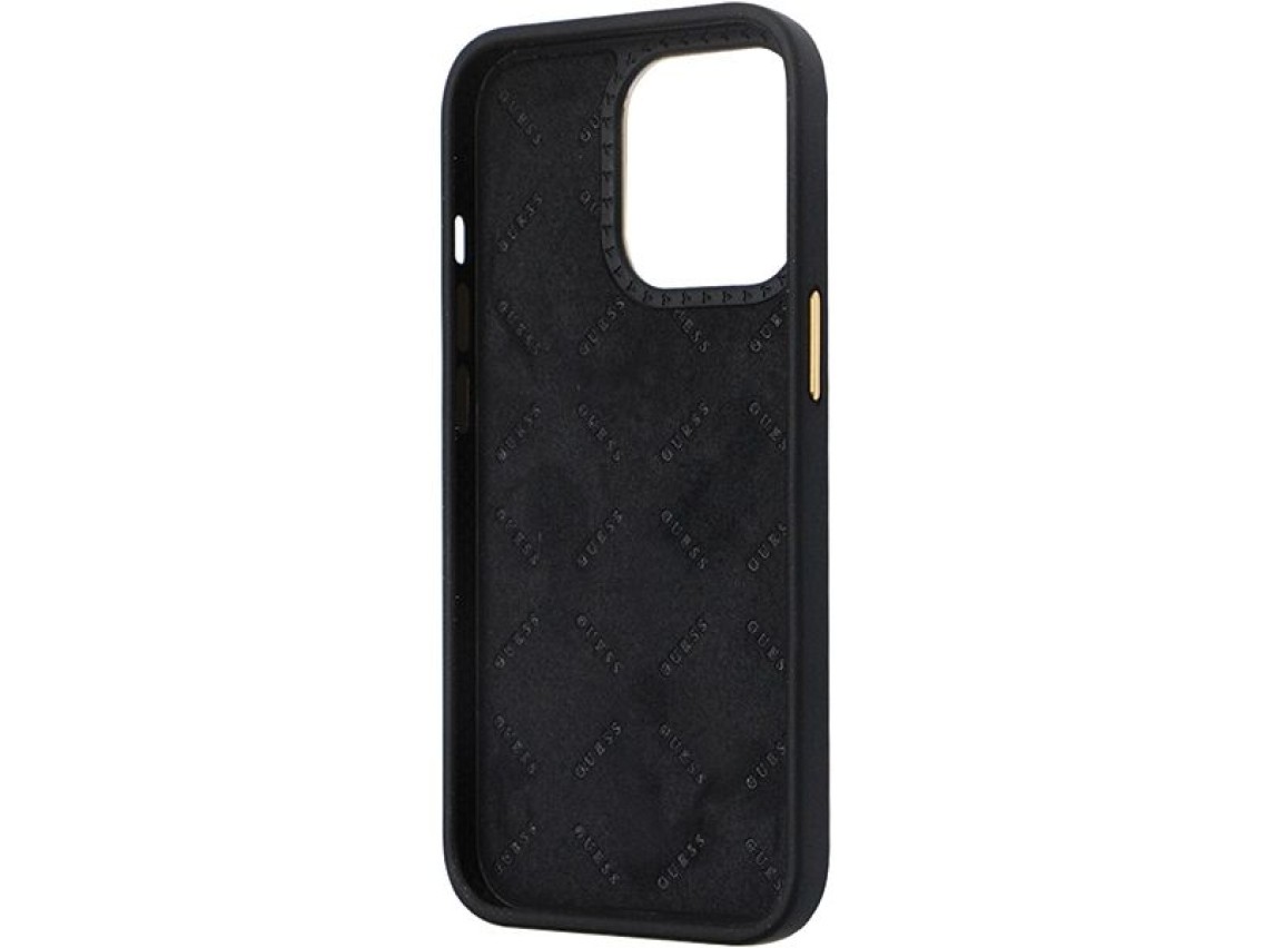 Guess GUHCP13LM4DGPK case for iPhone 13 Pro / 13 - black Silicone Logo Strass 4G
