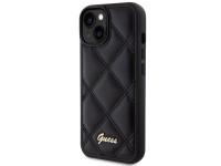 Guess Quilted Metal Logo case for iPhone 15 - black Guess Quilted Metal Logo case for iPhone 15 - black