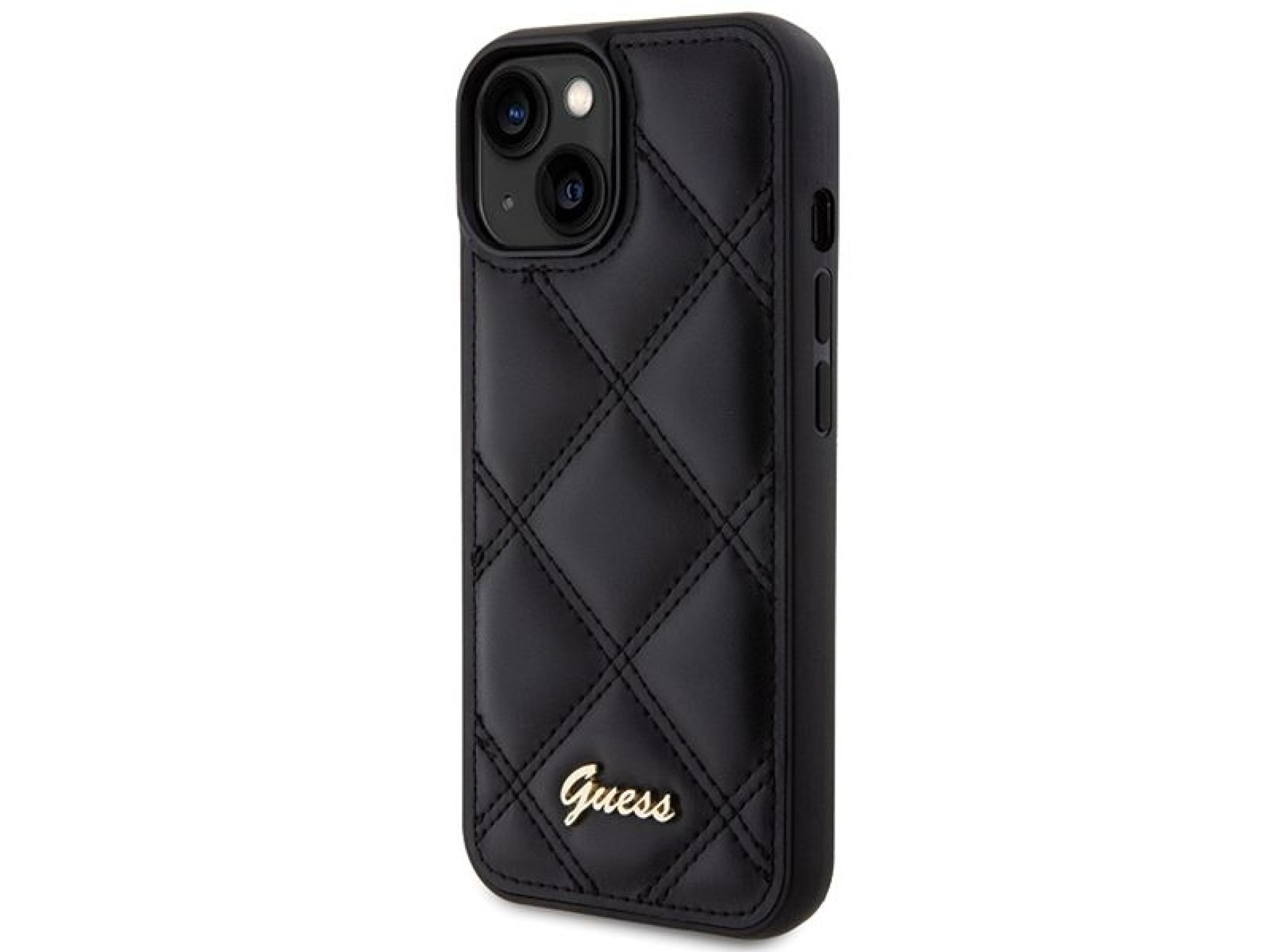 Guess Quilted Metal Logo case for iPhone 15 - black