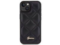 Guess Quilted Metal Logo case for iPhone 15 - black Guess Quilted Metal Logo case for iPhone 15 - black