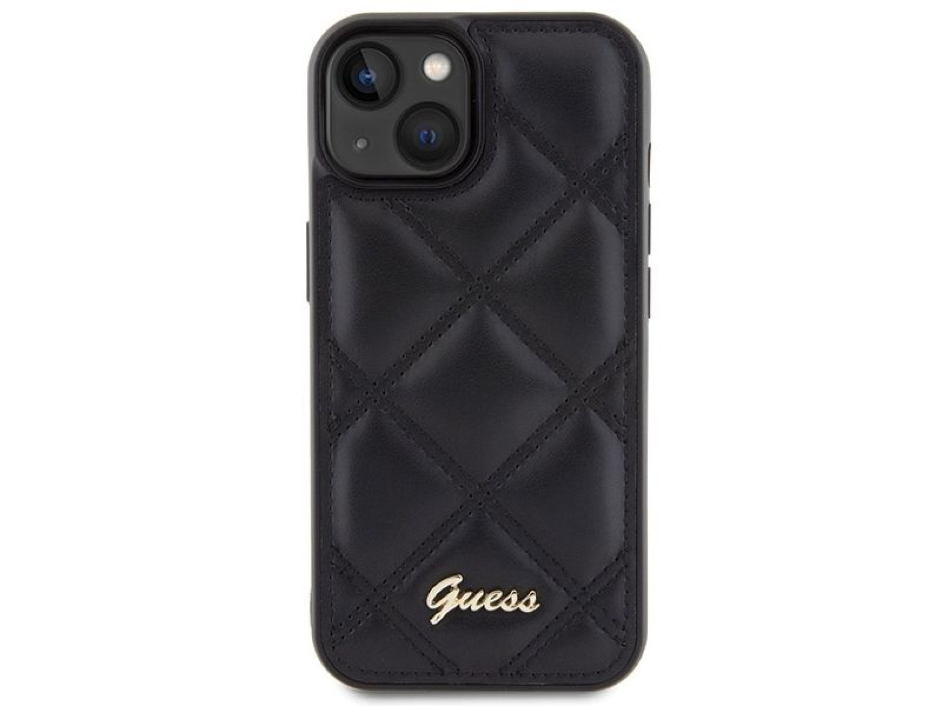 Guess Quilted Metal Logo case for iPhone 15 - black