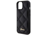Guess Quilted Metal Logo case for iPhone 15 - black Guess Quilted Metal Logo case for iPhone 15 - black