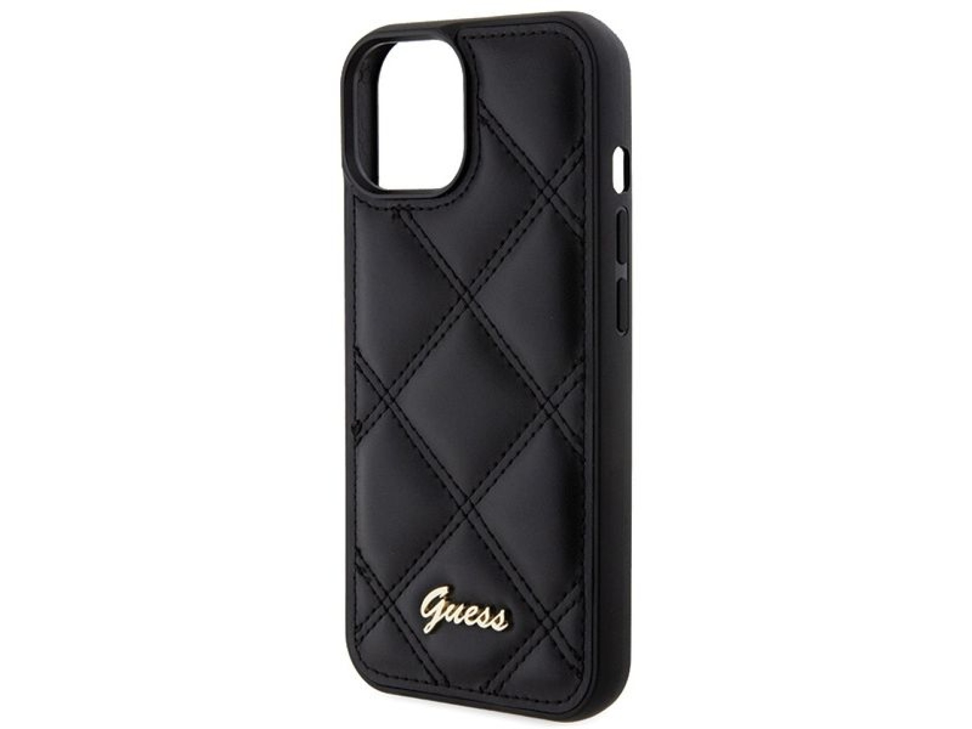 Guess Quilted Metal Logo case for iPhone 15 - black