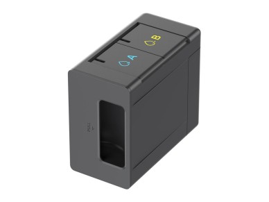M�dulo de dispensa��o autom�tica de fluido de limpeza com compartimentos duplos de 400+200 ml para r