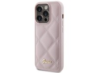 Capa Guess Quilted Metal Logo para iPhone 15 Pro - rosa Capa Guess Quilted Metal Logo para iPhone 15 Pro - rosa