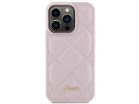 Capa Guess Quilted Metal Logo para iPhone 15 Pro - rosa Capa Guess Quilted Metal Logo para iPhone 15 Pro - rosa