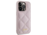 Capa Guess Quilted Metal Logo para iPhone 15 Pro - rosa Capa Guess Quilted Metal Logo para iPhone 15 Pro - rosa