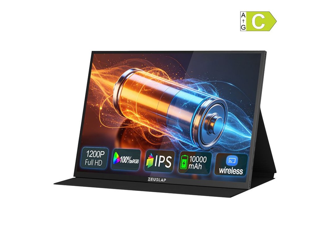 Monitor portátil ZEUSLAP P16BT com tela sensível ao toque de 16 polegadas